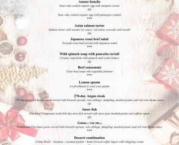 Christmas menu   24-25-26 December 2022