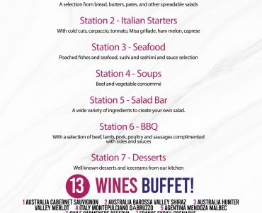 Wine & Dinner Buffet – 25 March 2023